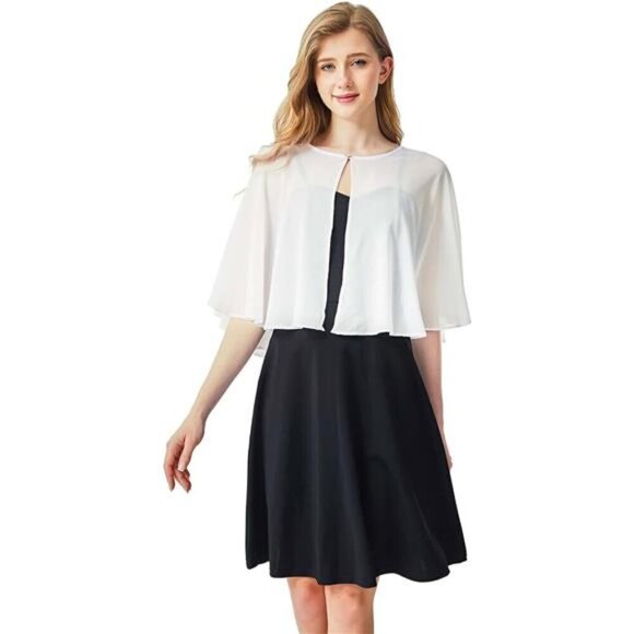 Ivory Bridal Cape - Picture 1 of 6